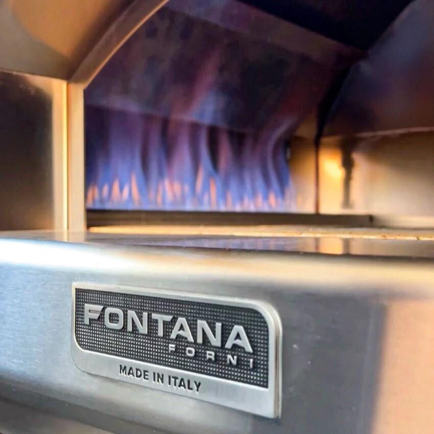 Fontana Forni FTFIR-H-A + FTCART-L Firenze Hybrid Pizza Oven on Cart - Anthracite - Flame - Detail thumbnail