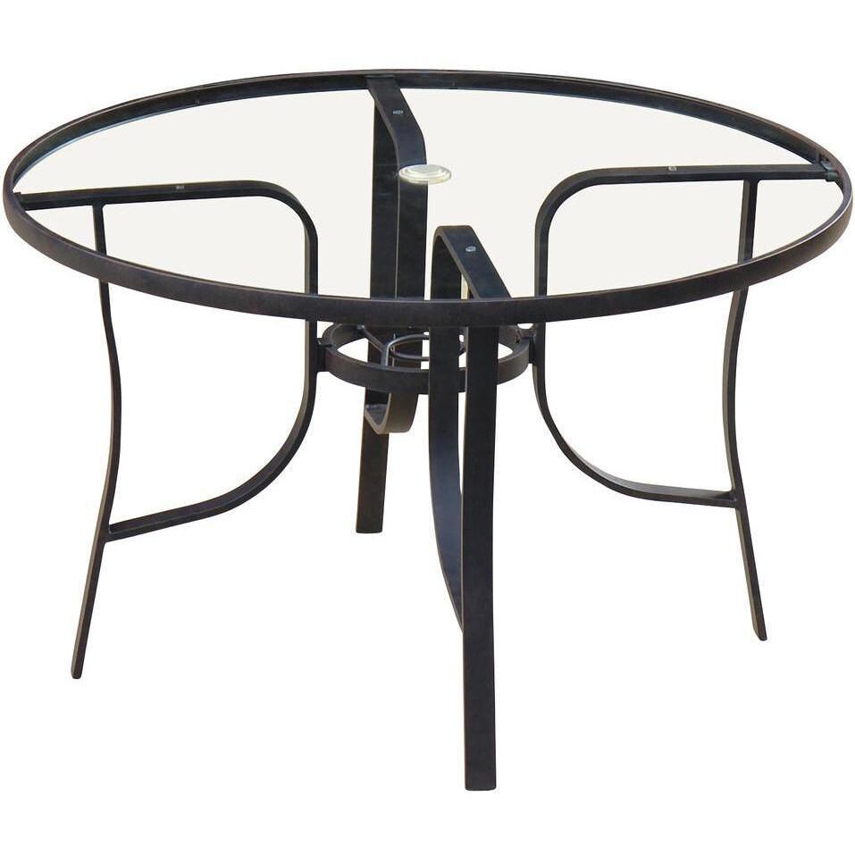 48 Inch Round Patio Dining Table With Glass Top By Lakeview Outdoor Designs