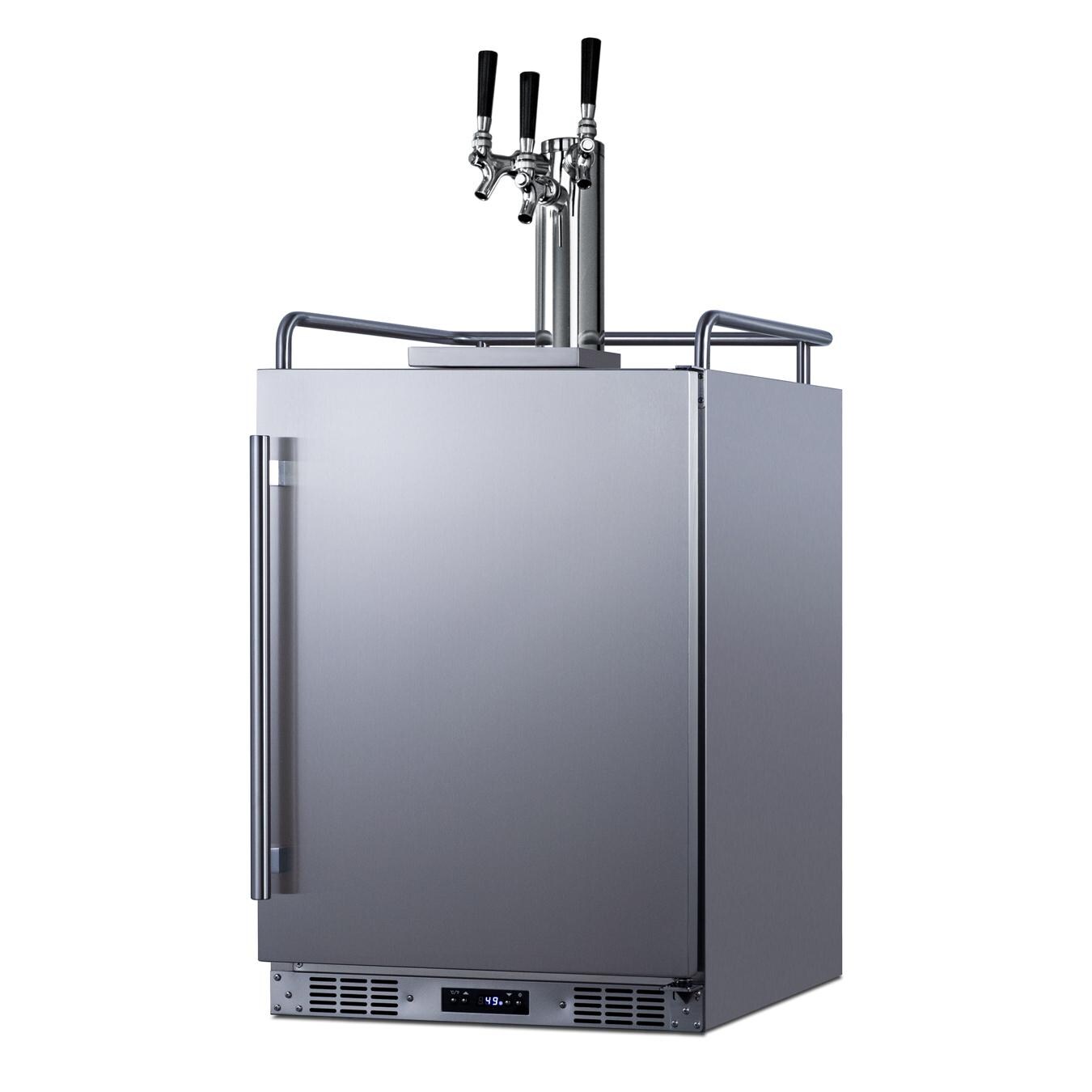 Summit SBC683OSTRIPLE Commercial Outdoor Rated Triple Tap Beer Dispenser / Kegerator - Angled thumbnail