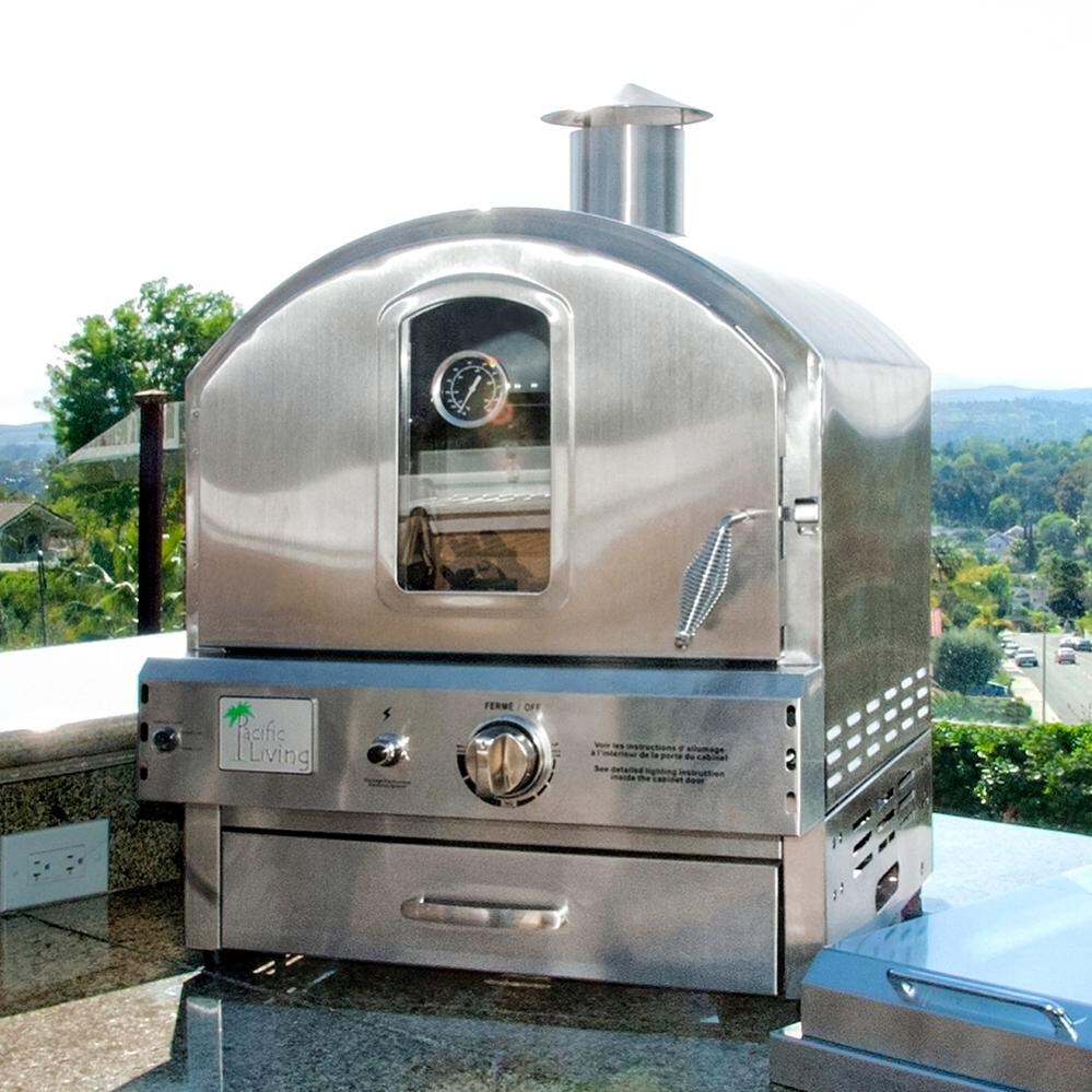 Pacific Living PL8304SS Propane Gas Stainless Steel Outdoor Built-In Pizza Oven thumbnail