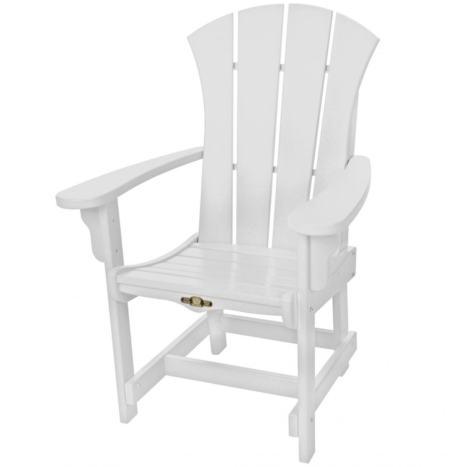Pawleys Island Sunrise Poly Lumber Patio Adirondack Dining Chair with Arms - White thumbnail