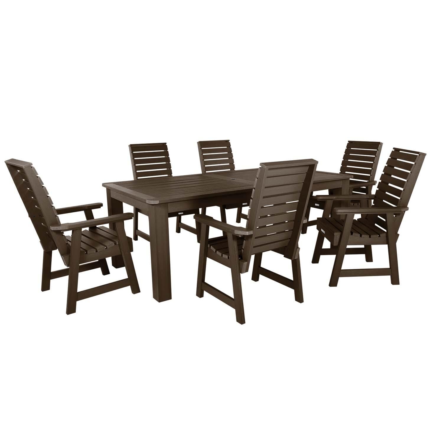 Elm Pointe 7 Pc Recycled Plastic Dining Set In Weathered Acorn by Lakeview - White Background thumbnail