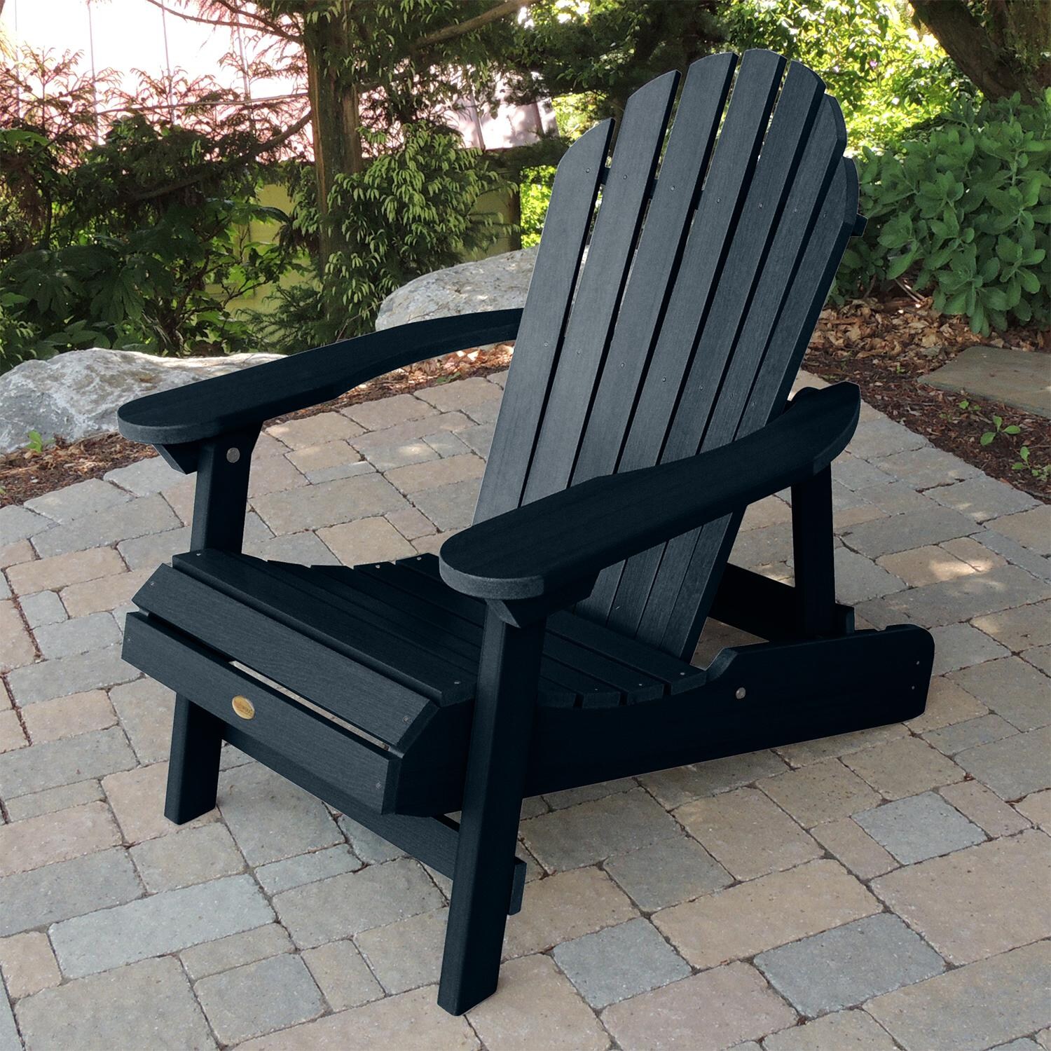 Highwood USA Hamilton Folding & Reclining Adirondack Chair - Federal Blue - AD-CHL1-FBE image