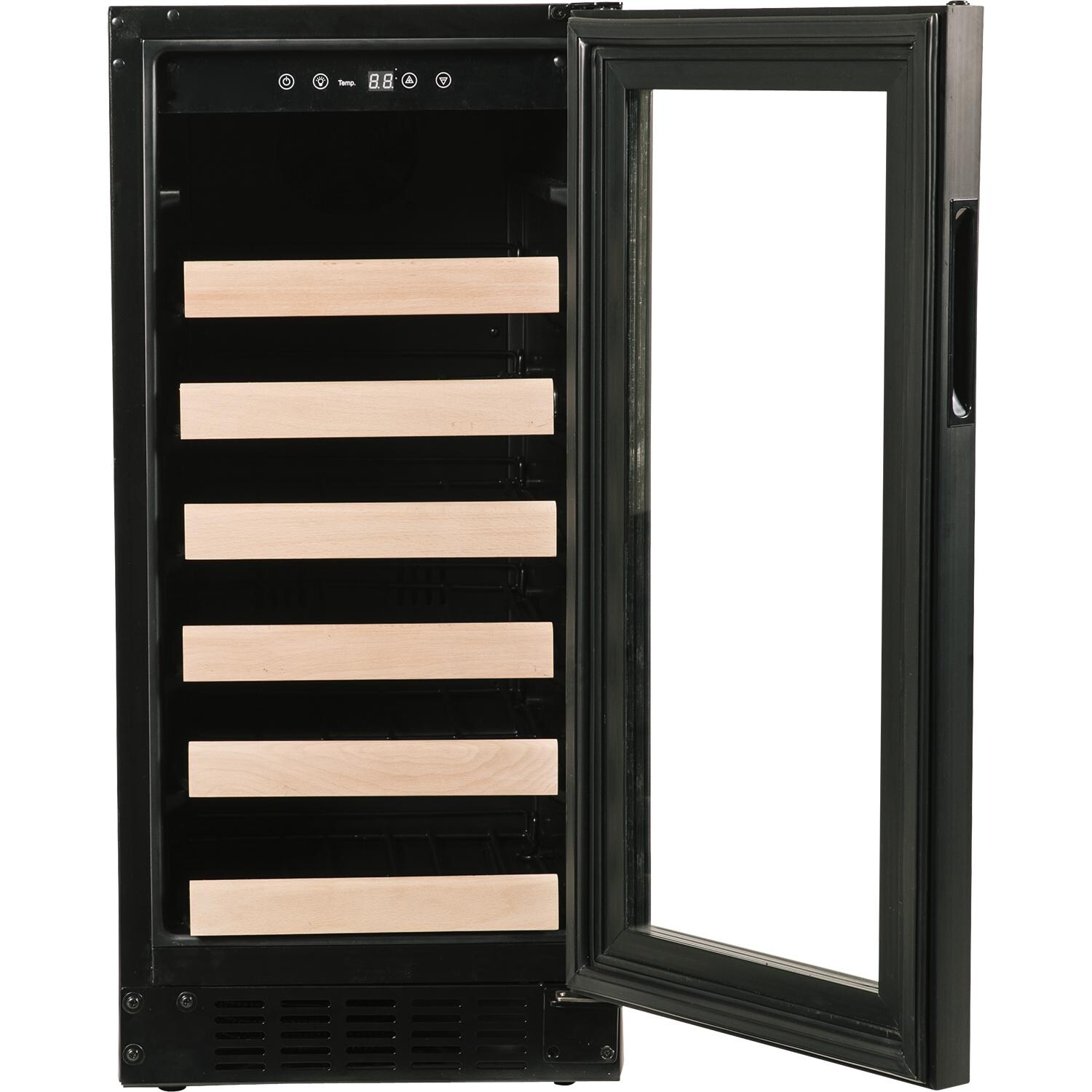 Azure 15-Inch 30 Bottle Wine Cooler - Custom Panel Ready - Front View W/ Door Open thumbnail