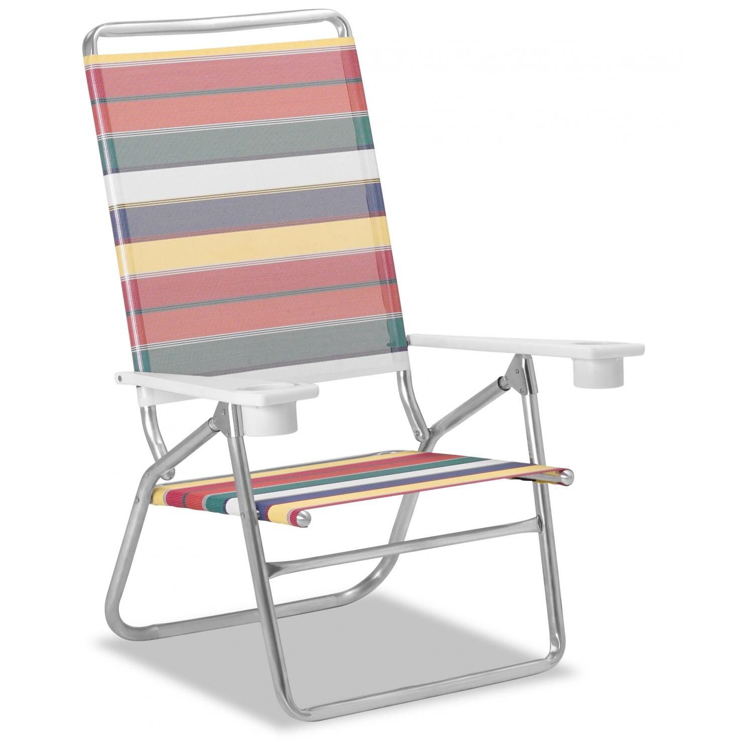 Light N Easy High Boy Folding Aluminum Beach Chair With Cupholders By Telescope Casual - Spencer
