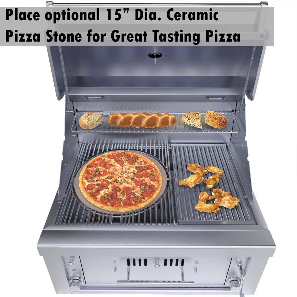 Sunstone SUNCHSZ30IR-NG Series 30 Inch Natural Gas Burners Hybrid Single Zone Charcoal/Wood Burning W/Infrared Burner Grill - Optional Pizza Stone thumbnail