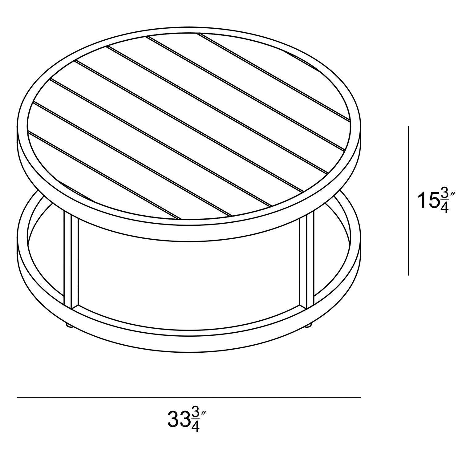 Misty Cove 34 Inch Slate Coffee Table by Lakeview - Dimensional thumbnail