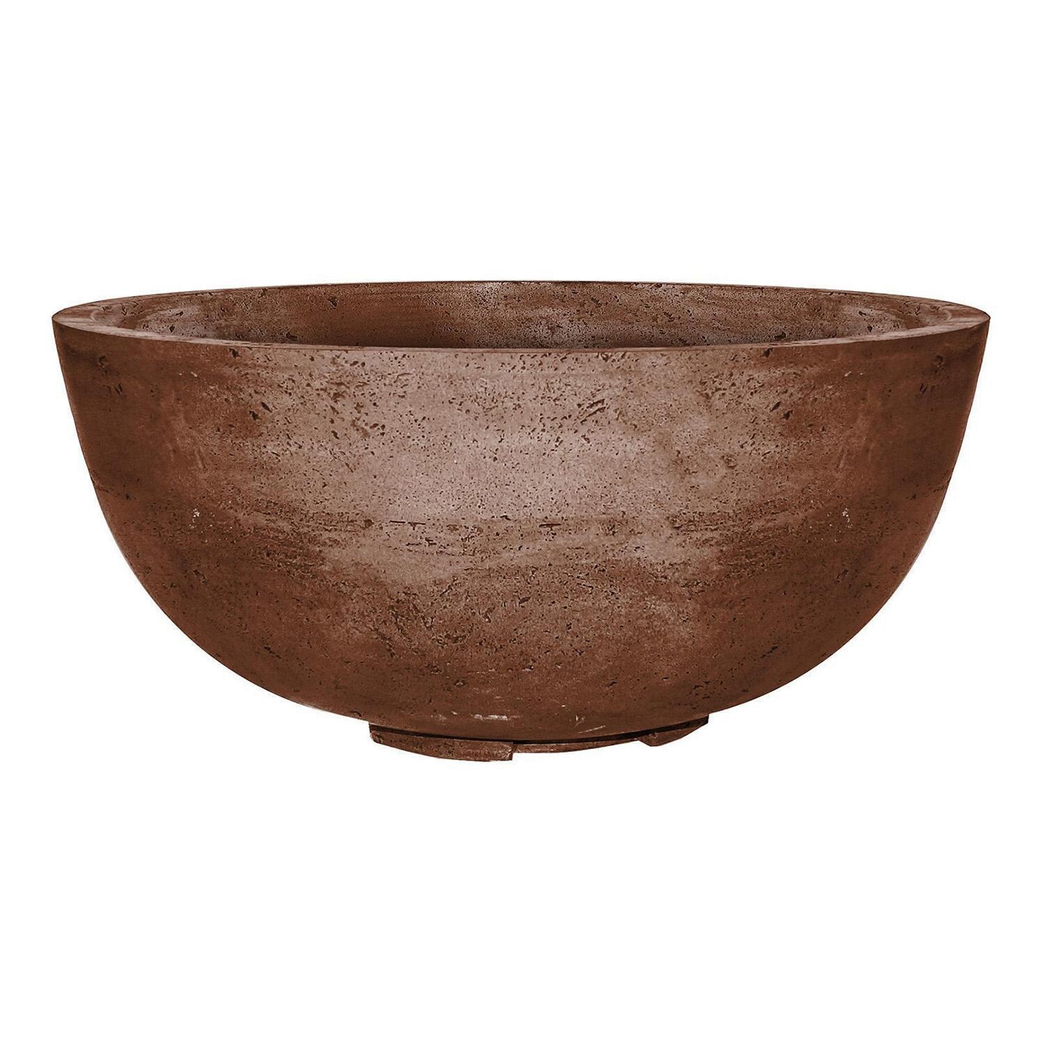 Moderno 1 39-in Round Glass Fiber Reinforced Concrete Propane Fire Bowl in Cafe by Prism Hardscapes - White Background thumbnail