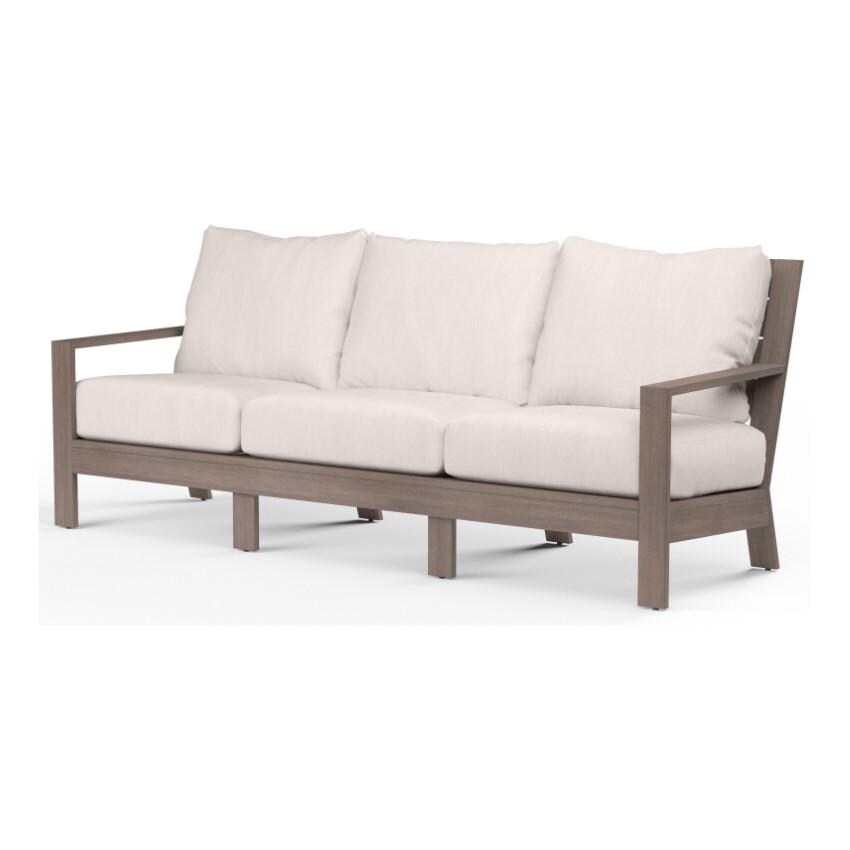 Laguna Aluminum Sofa in Driftwood/Canvas Natural by Sunset West