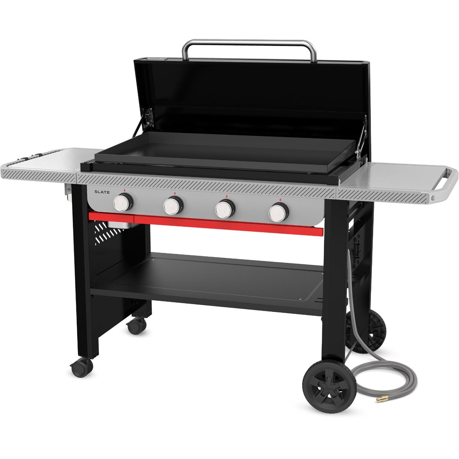 Weber Slate 36-in Rust-Resistant Natural Gas Griddle - Black - 1502035 - Angled Right Open - White Background thumbnail