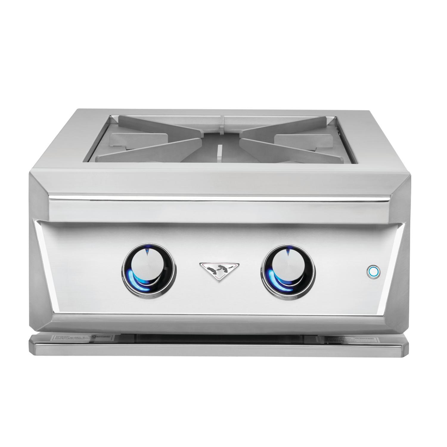 Twin Eagles TEPB24HG-CL Built-In Propane Power Burner w/ Reversible Heavy Duty Grate & Stainless Steel Lid - White Background thumbnail