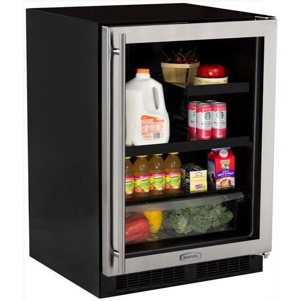 Marvel 24-Inch Right Hinge Beverage Center With Drawer - Stainless Steel - ML24BRG2RS