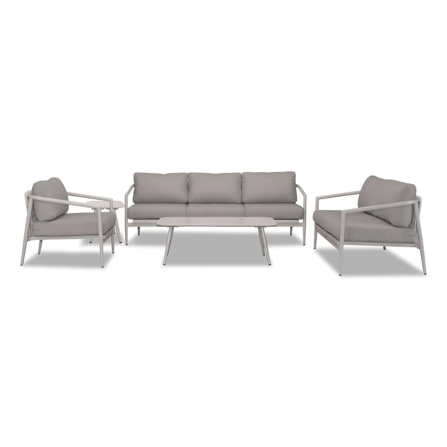 Midnight Cove 5 Pc Aluminum Seating Set w/ Sofa in Urban Stone/Canvas Charcoal by Lakeview Outdoor Designs