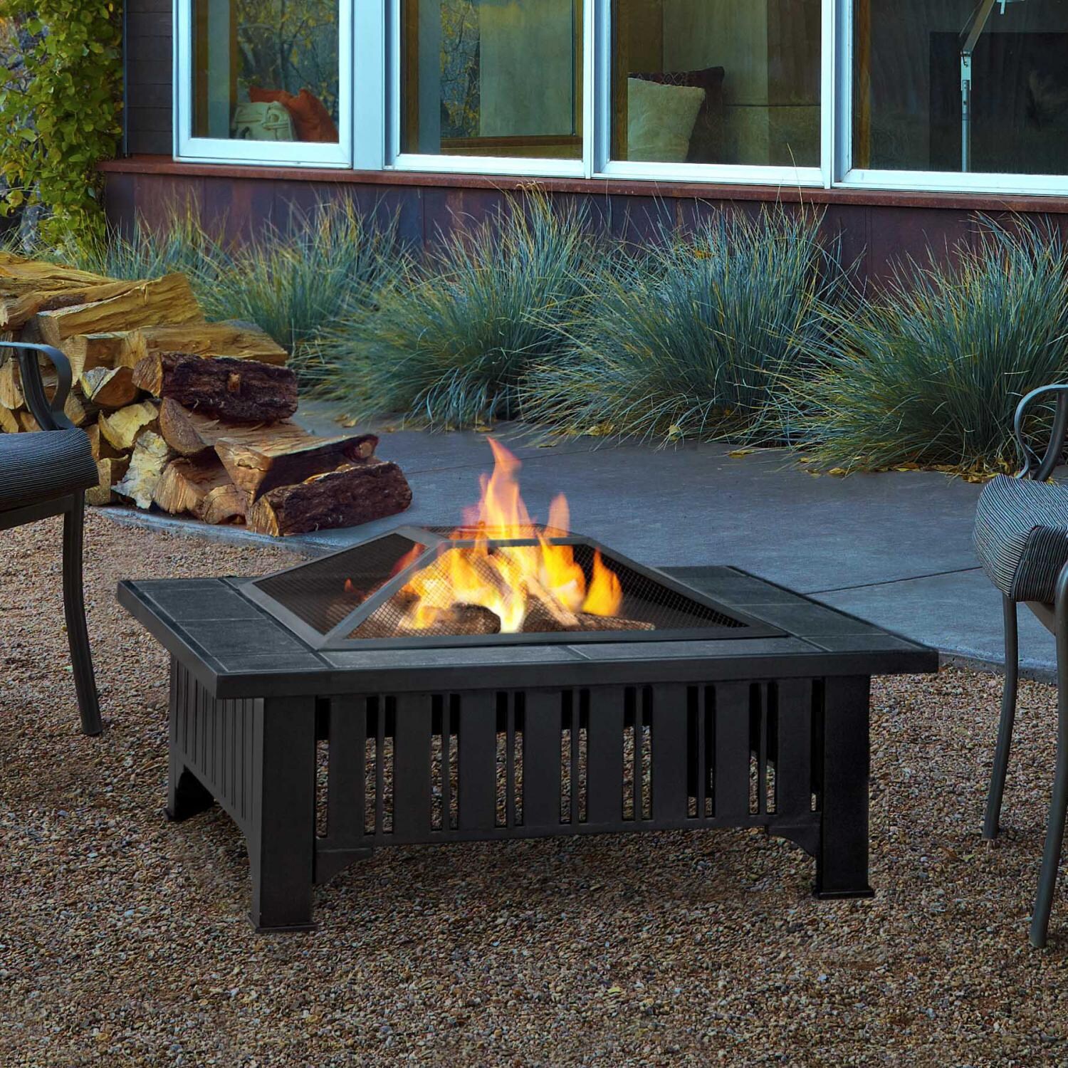 Ultimate Patio SC-908-BK Pecanview 33-Inch Wood Burning Fire Pit - Lifestyle thumbnail