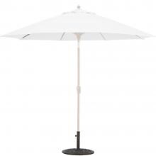 Galtech 9 Ft. Bar Height Octagonal Aluminum Patio Market Umbrella W/ Crank Lift And Auto Tilt - White Frame W/ Sunbrella Canvas Natural Canopy