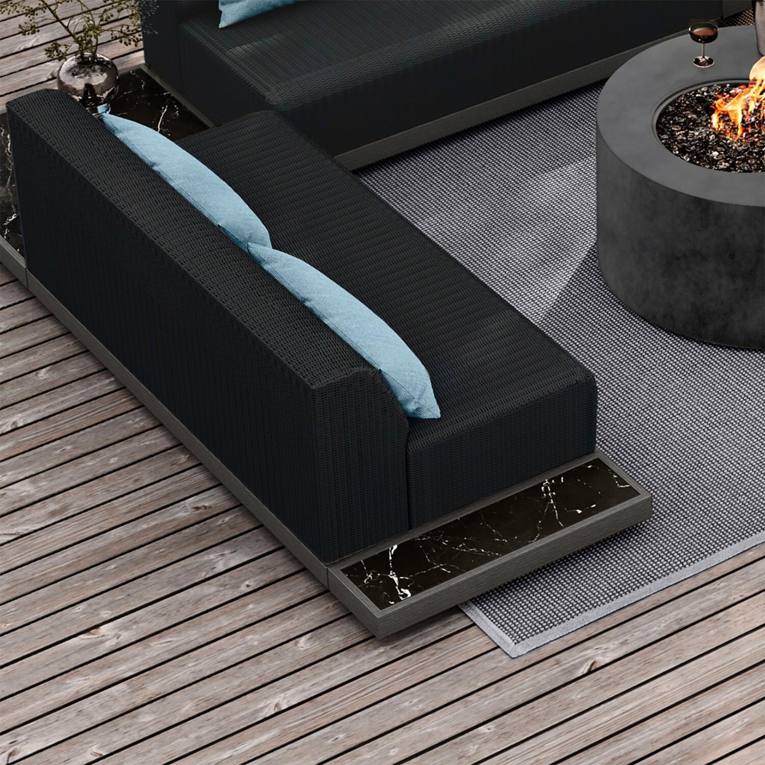 Grande 35 Inch Smoke/Onyx Aluminum End Table By Ebel - Lifestyle thumbnail