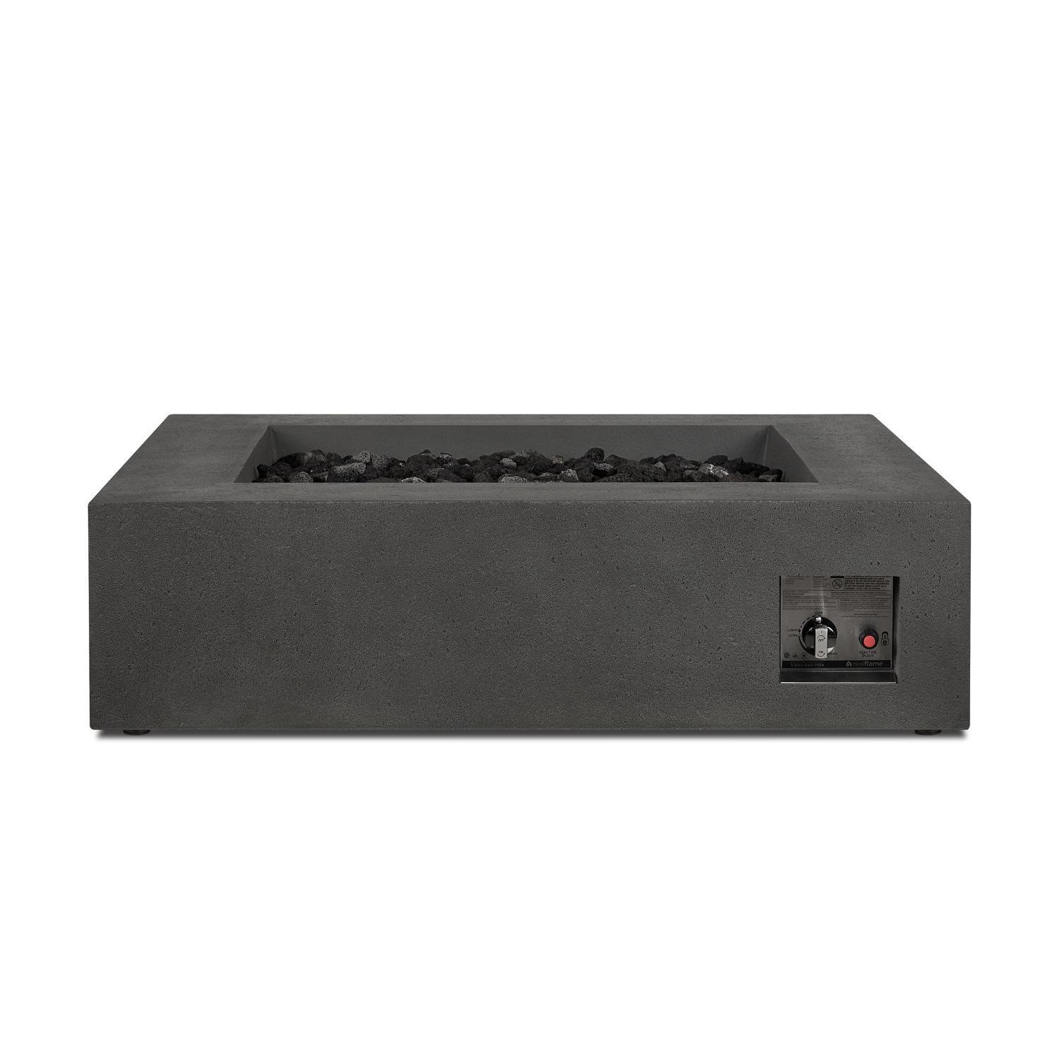 Hillview Bay 2714LP-CBN 42 Inch Square Glass Fiber Reinforced Concrete Propane Fire Pit Table in Carbon by BBQGuys Signature - Control Panel - Detail thumbnail