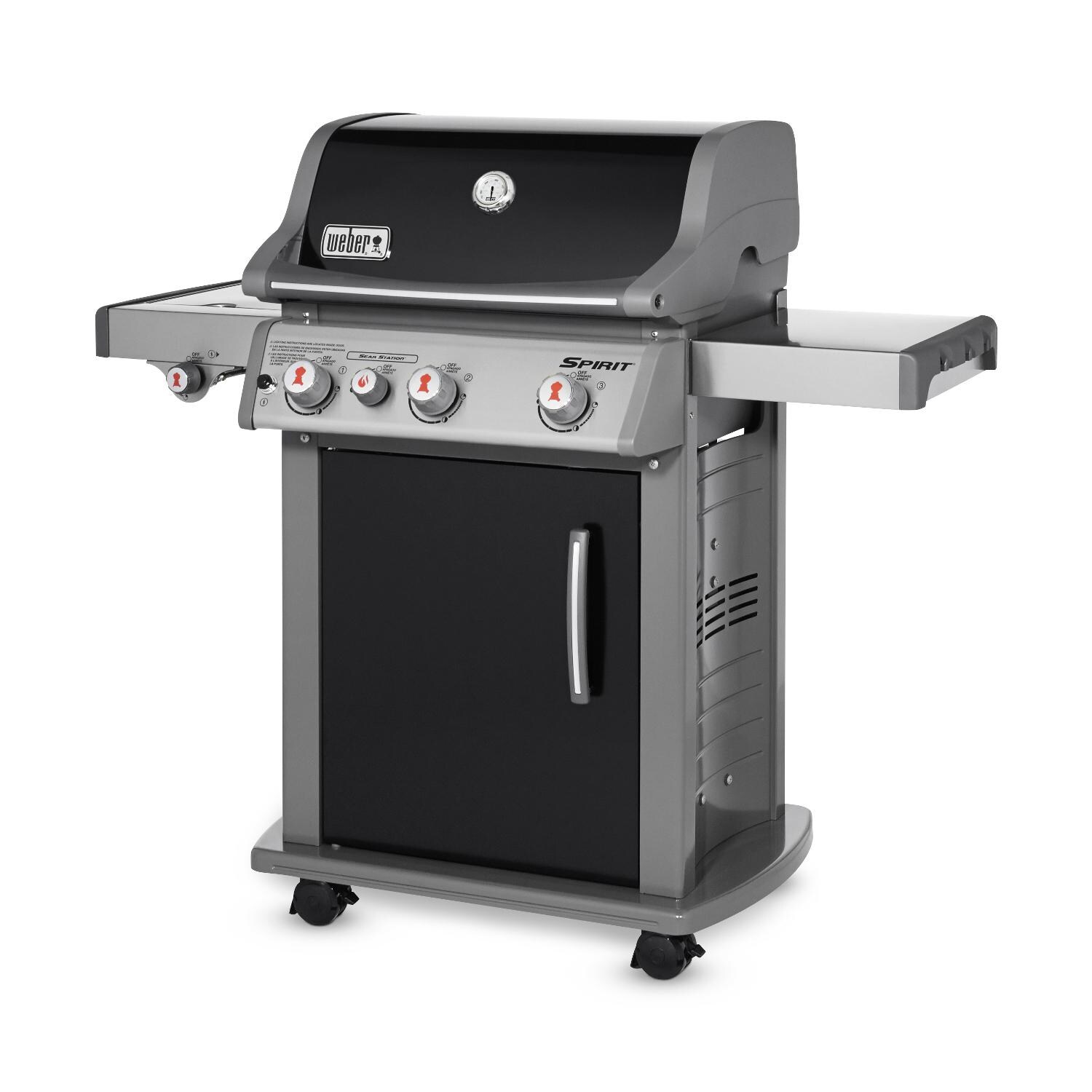 Weber - 46810001 - Spirit E-330 Freestanding Propane Gas Grill W/ Sear Burner & Side Burner - Black - Angled Left thumbnail