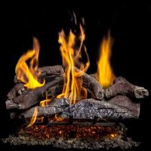 Alpine Flame 18 Inch Vail Mountain Oak Vented Natural Gas Log Set + H-Burner - Match Light image