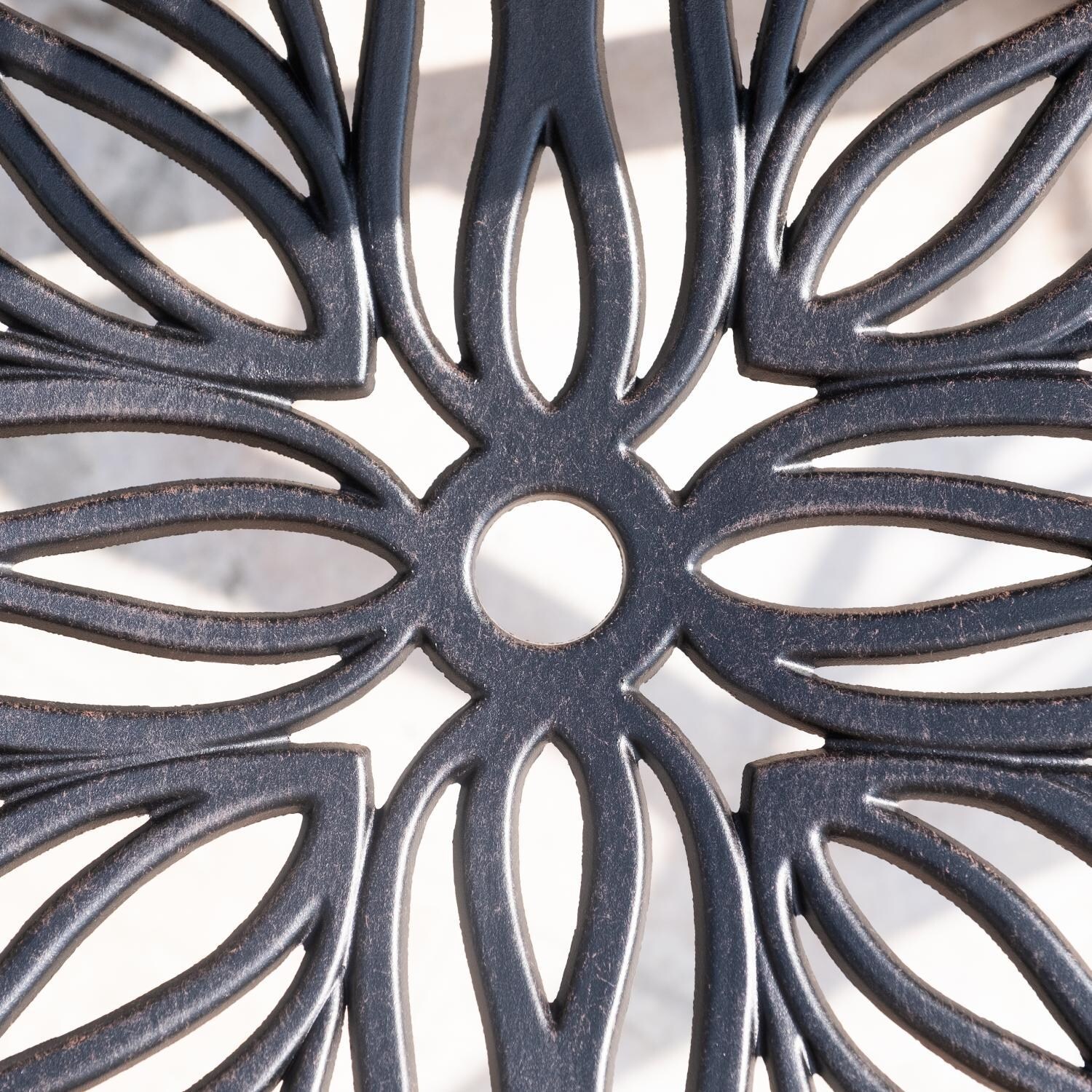 Elisabeth Cast Aluminum Patio Dining Arm Chair by Darlee - - - Seat Detail thumbnail