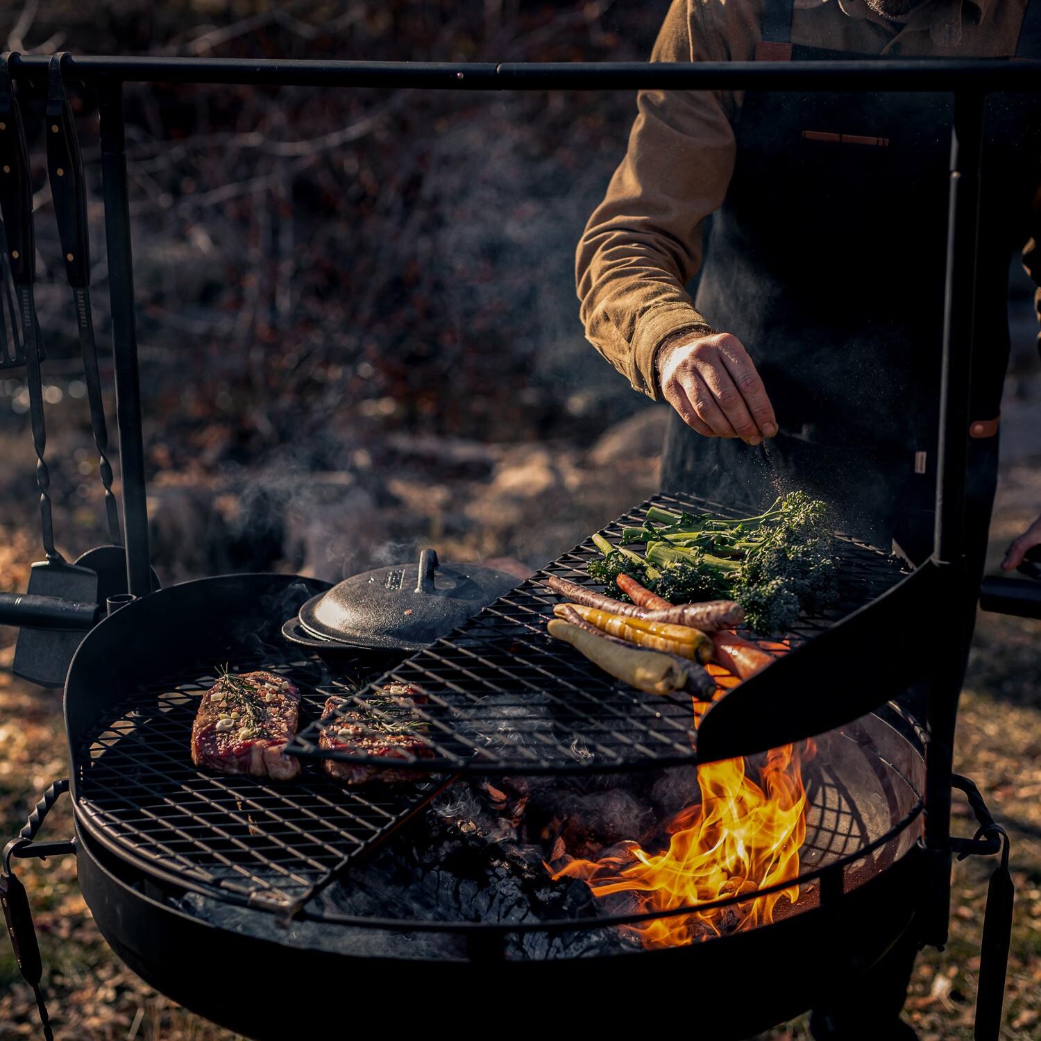 Barebones Living CKW-452 Grill Grate For Cowboy 30-Inch Fire Pit Grill - Lifestyle (Grill Not Included) thumbnail