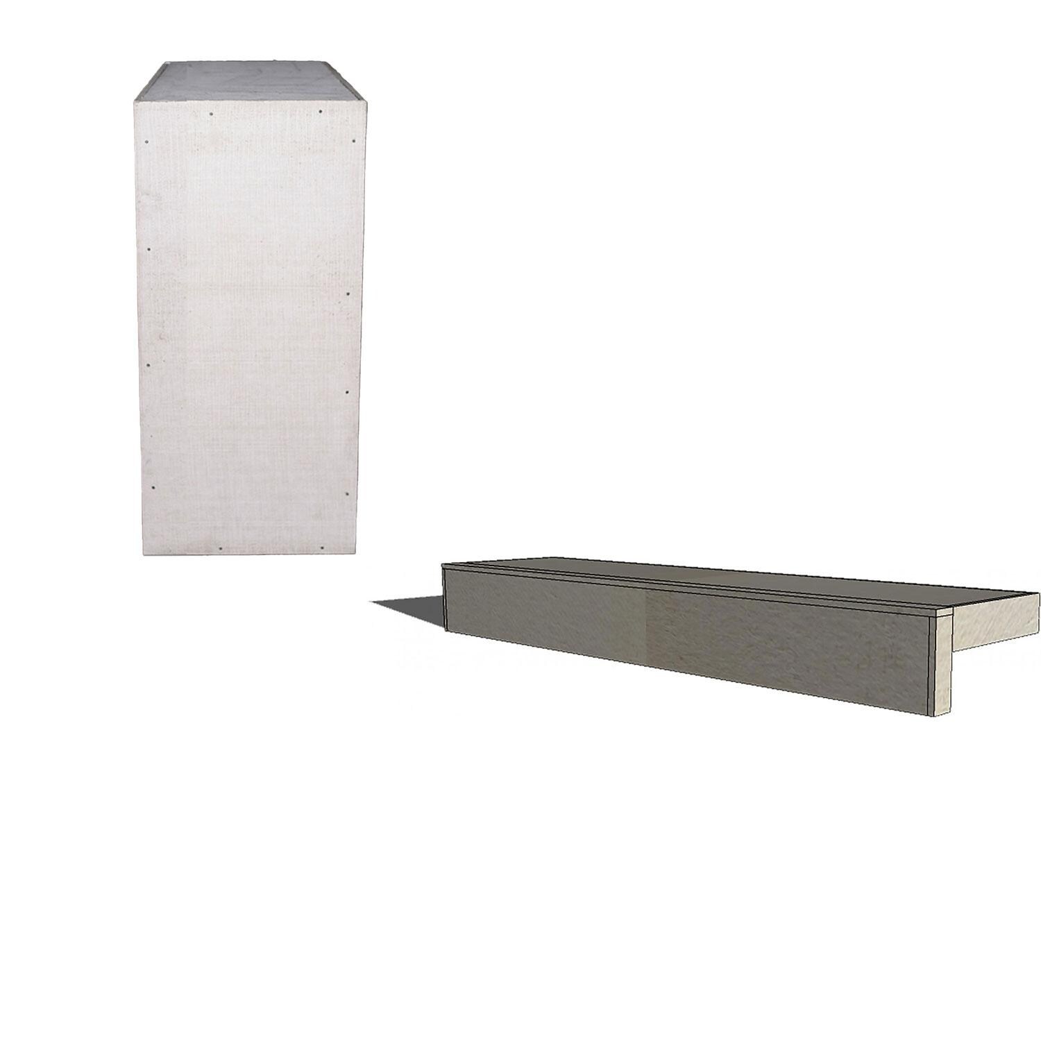 Universal 18-Inch Outdoor Kitchen Filler Cabinet And Universal 18-Inch Ready To Finish Overhang Raised Bar - Display - White Background thumbnail