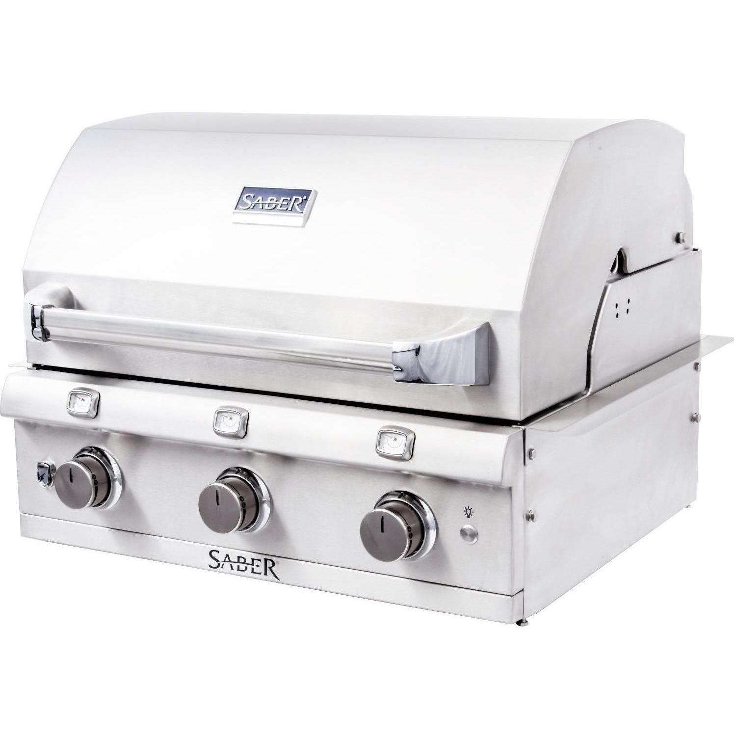 Saber Premium R50SB0417 500 32-Inch 3-Burner Built-In Infrared Natural Gas Grill - Left Facing thumbnail