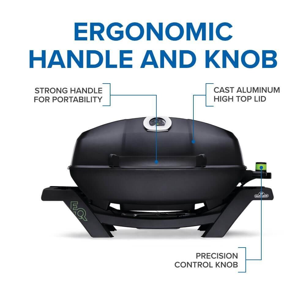 Napoleon - PRO285E-BK - TravelQ Pro 285 Portable Electric Grill - Black - Ergonomic Handle and Knob - Detail thumbnail