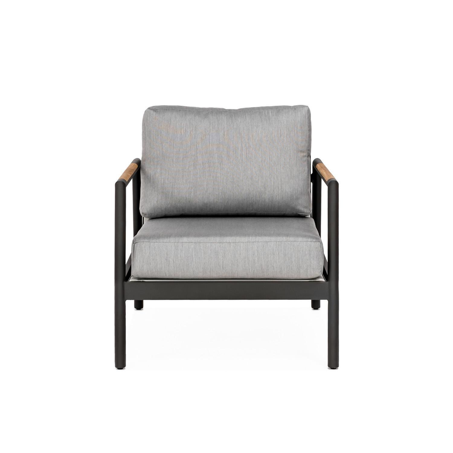 Teak + Table Paros Sofa/Clubs 4 Piece Lounge Set in Granite - Chair - White Background thumbnail