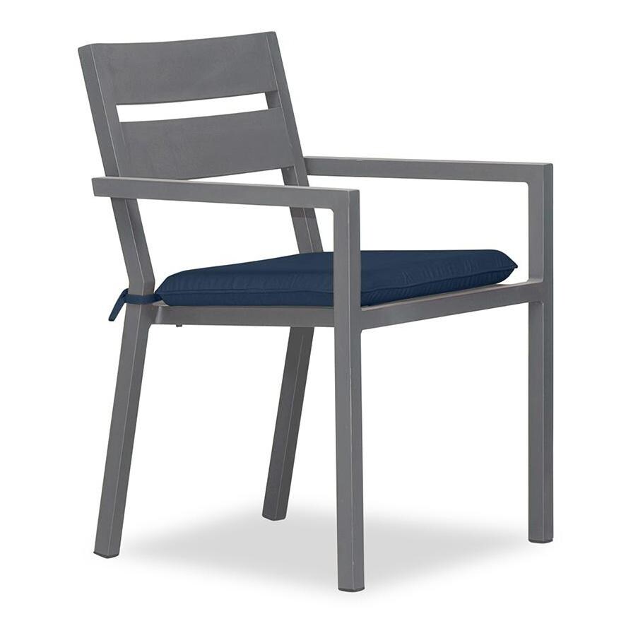 Calm Bay Aluminum Dining Arm Chair in Slate/Spectrum Indigo by Lakeview Outdoor Designs