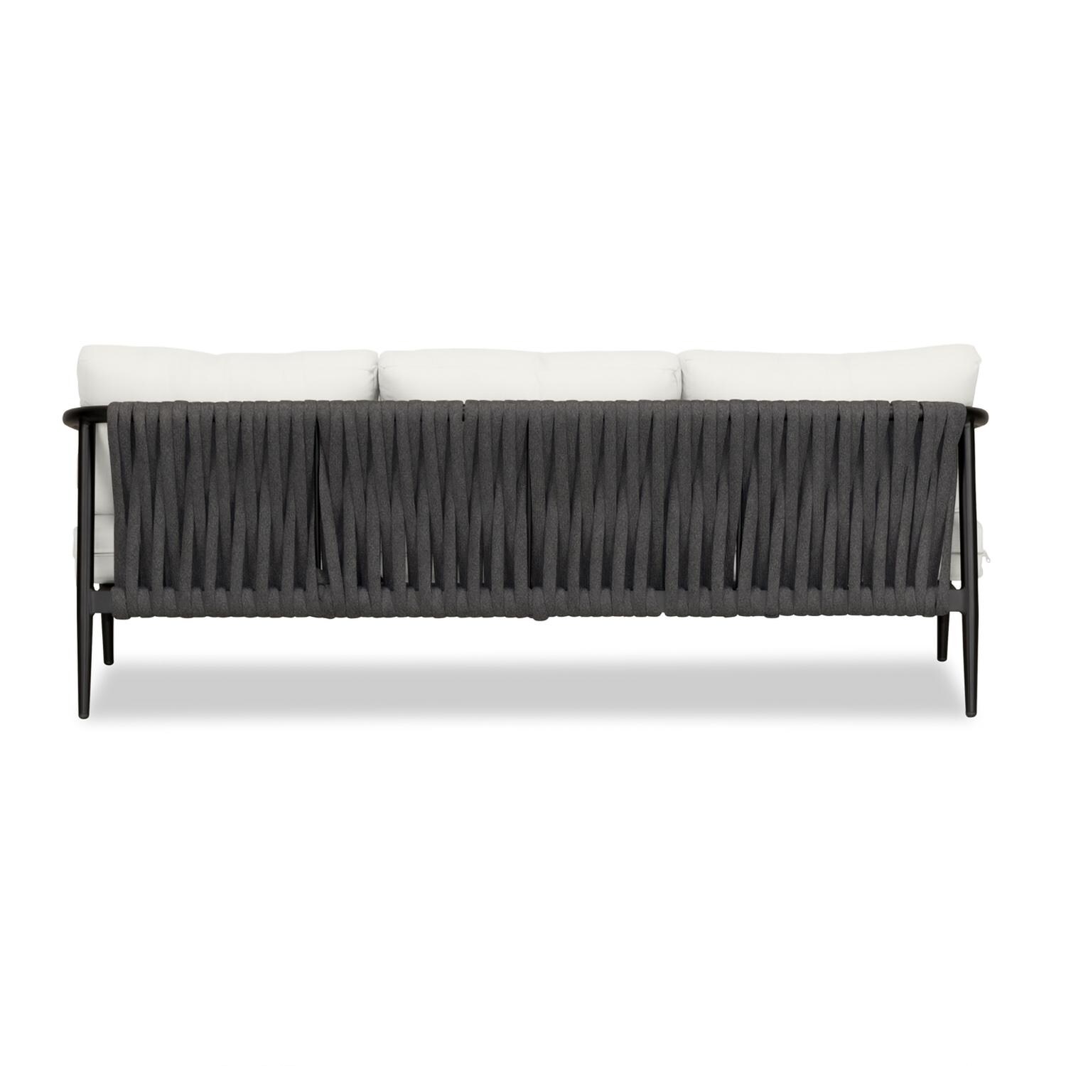 Lakeview Midnight Cove 3 Person Aluminum Sofa in Black/Carbon/Canvas Natural - Back - White Background thumbnail