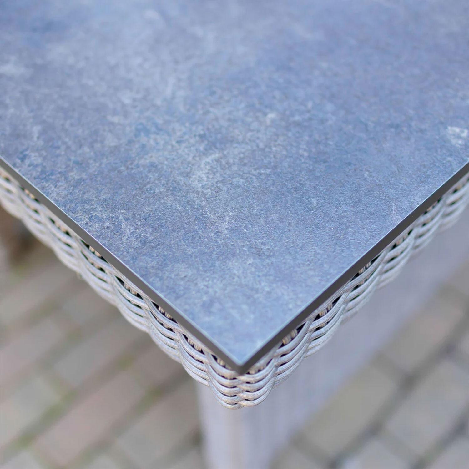 Palma 7 Pc Wicker Modular Corner Seating Set in Cast Ash By KETTLER - Coffee Table - High Pressure Laminate Top Table Top - Detail thumbnail