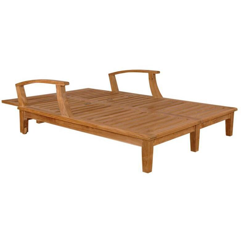 Anderson Teak Brianna Teak Patio Double Chaise Lounge - Flat thumbnail