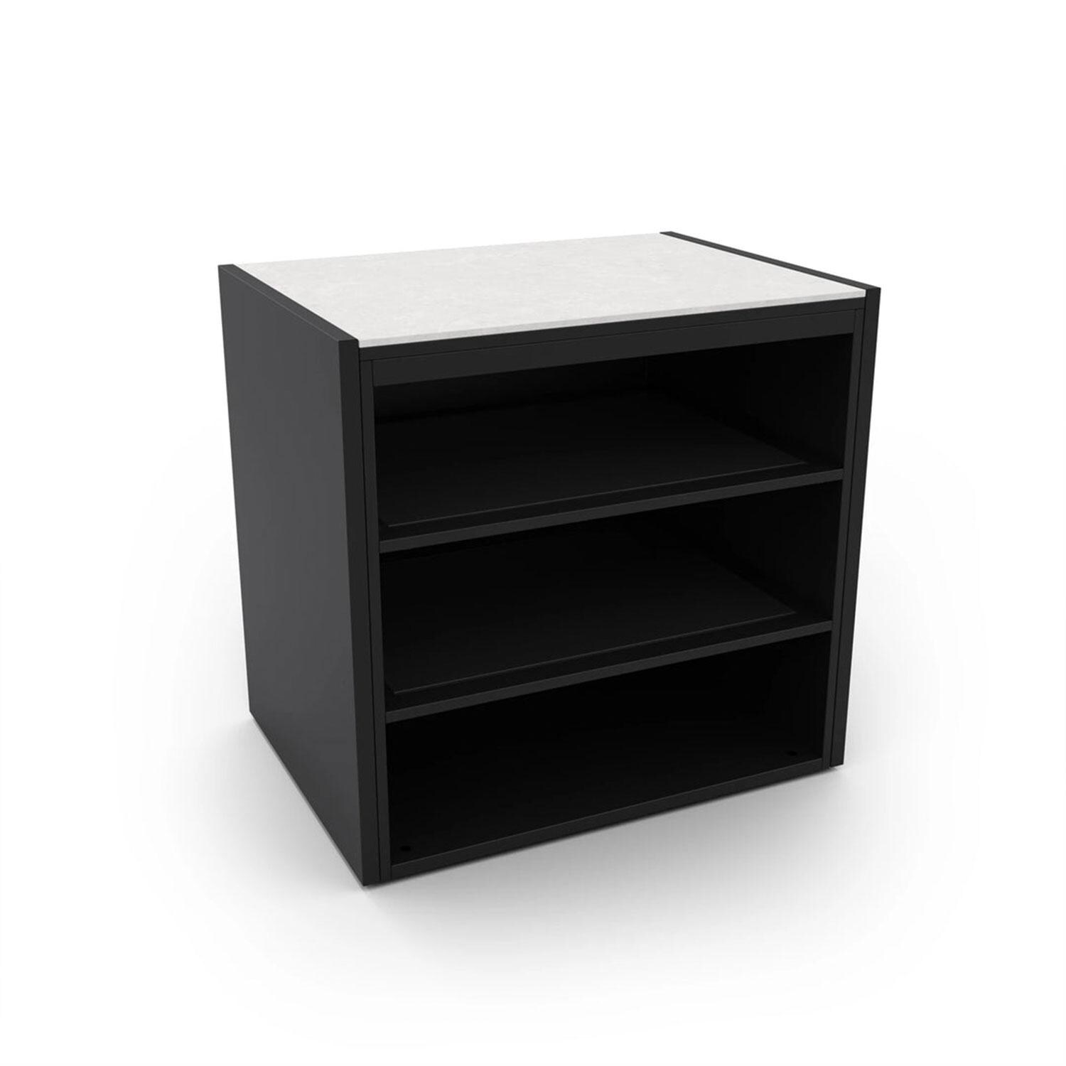 Fontana Forni Open Shelf Module W/ Iron Frost Countertop & End Panel - White Background thumbnail