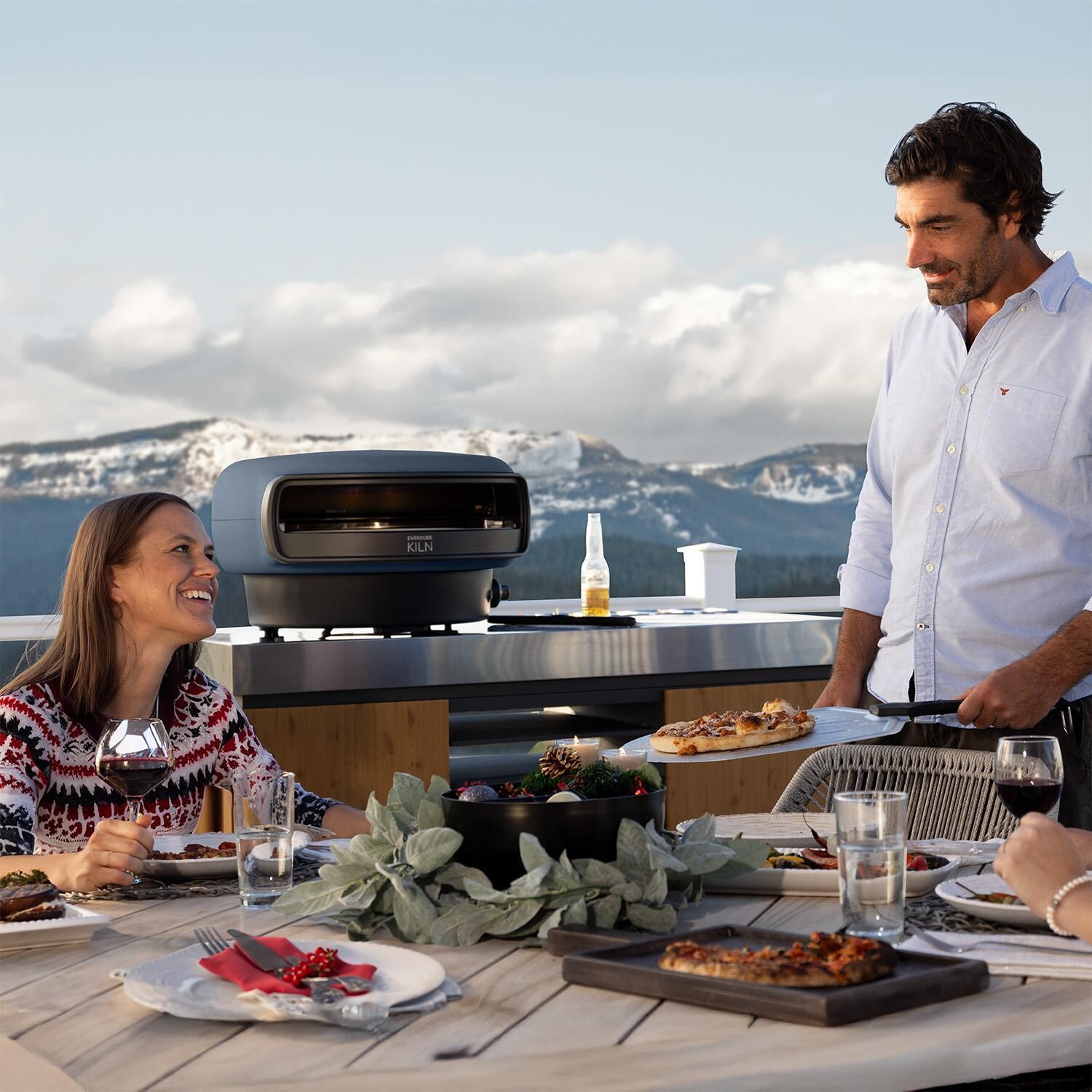 Everdure EKILN2GUS 2-Burner KILN Pizza Oven - Graphite - On Deck - Lifestyle thumbnail