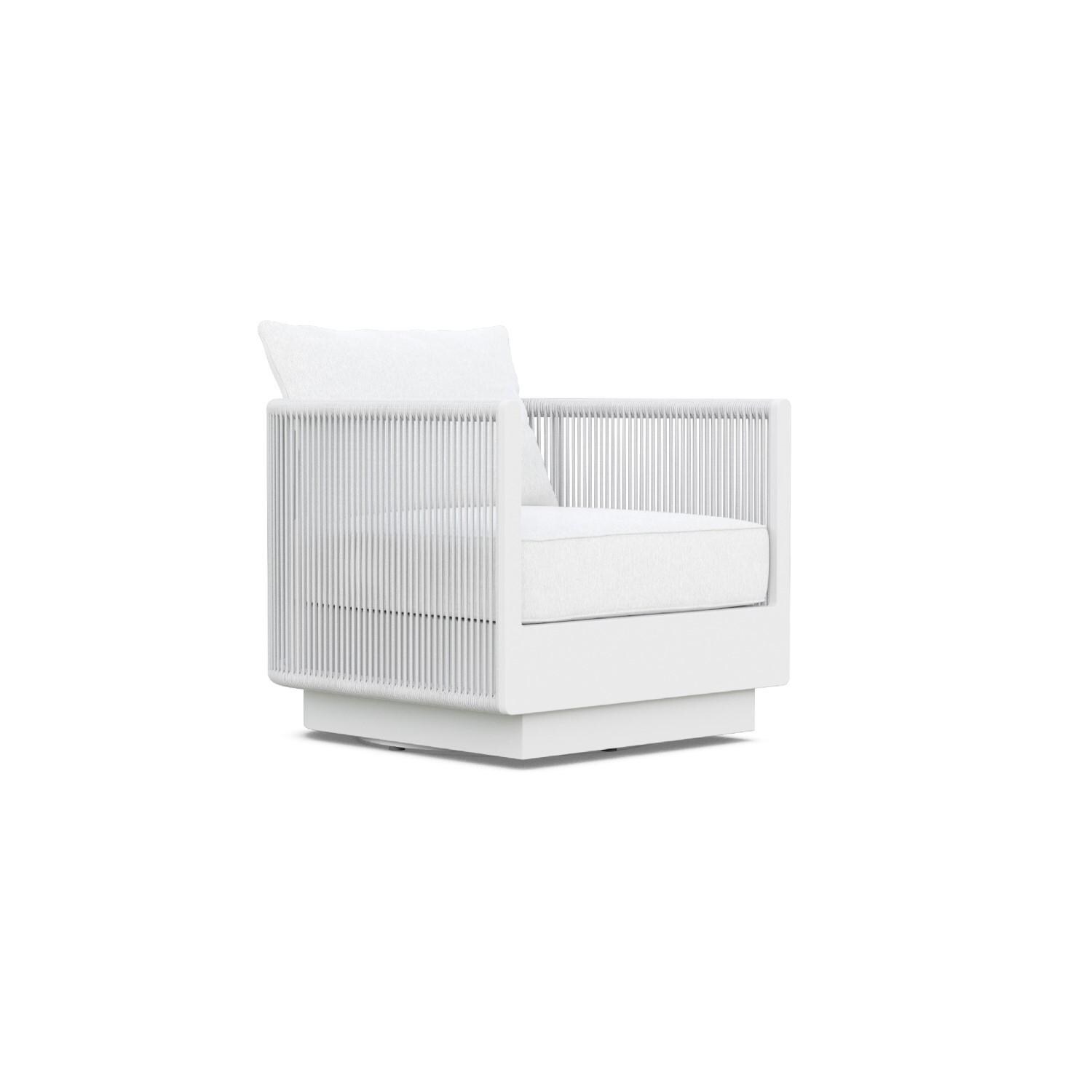 Azzurro Living POR-R01S1S-CU Porto Woven Rope Swivel Club Chair in Pearl Gray/Cloud - Angled - White Background thumbnail