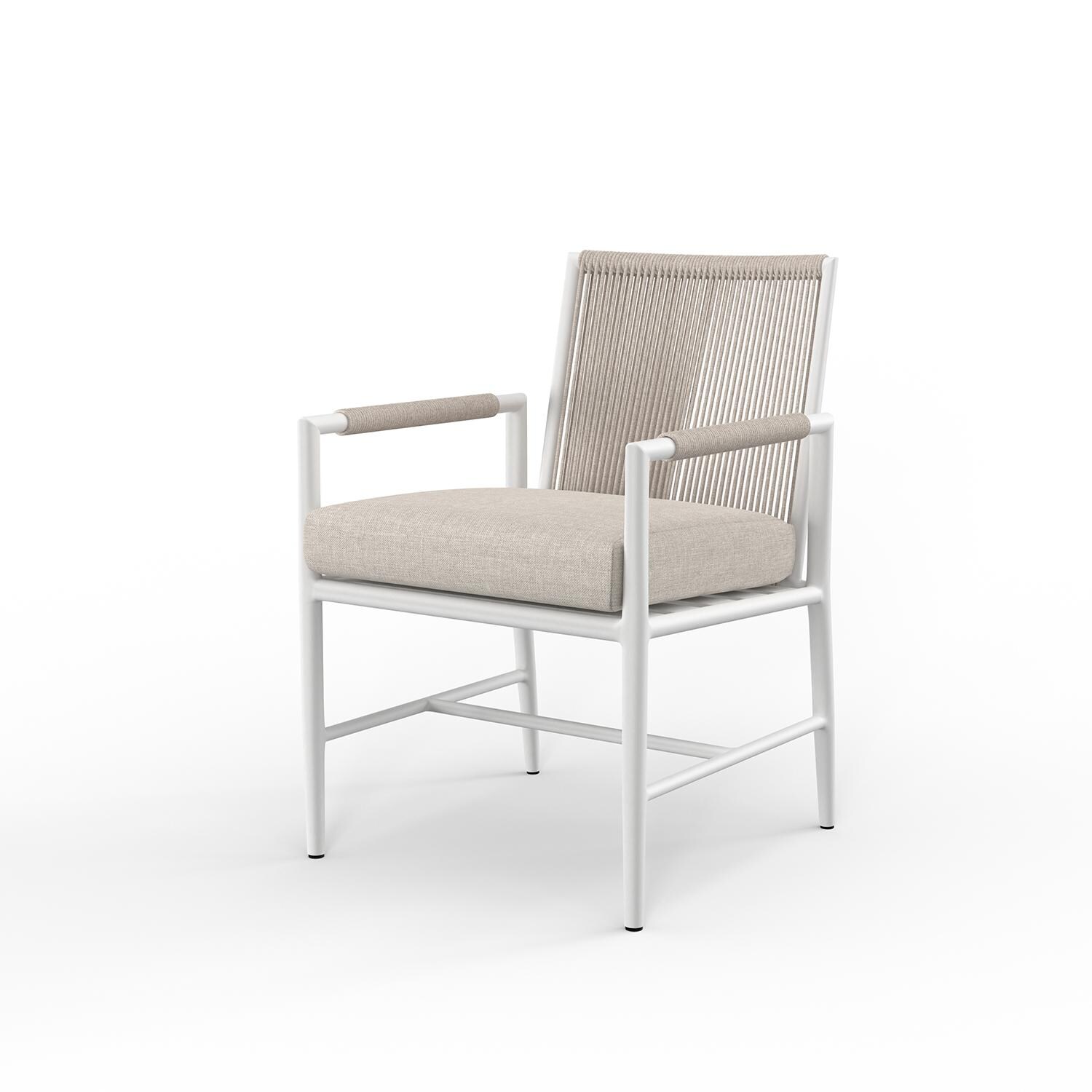 Sabbia Aluminum Dining Chair in Echo Ash by Sunset West - From Right - White Background thumbnail
