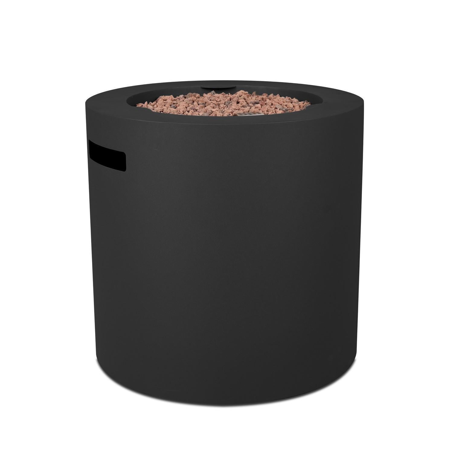 Elysian 3 Pc Powder Coated Steel 24 Inch Round Fire Pit in Black by Lakeview - Side View - White Background thumbnail