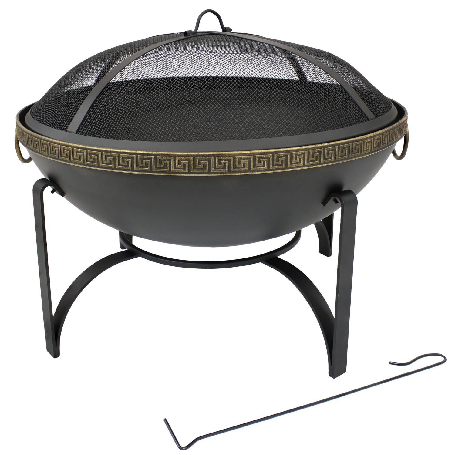 Ultimate Patio 26-Inch Steel Contemporary Wood Burning Fire Pit - Front View thumbnail