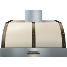 Tecnogas Superiore 36-Inch DECO Cream / Brass Under Cabinet Vent Hood - 600 CFM - HD361BT-CB image