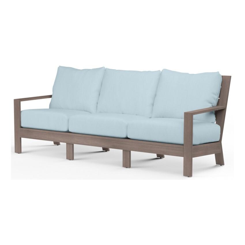 Laguna Aluminum Sofa in Driftwood/Canvas Skyline by Sunset West