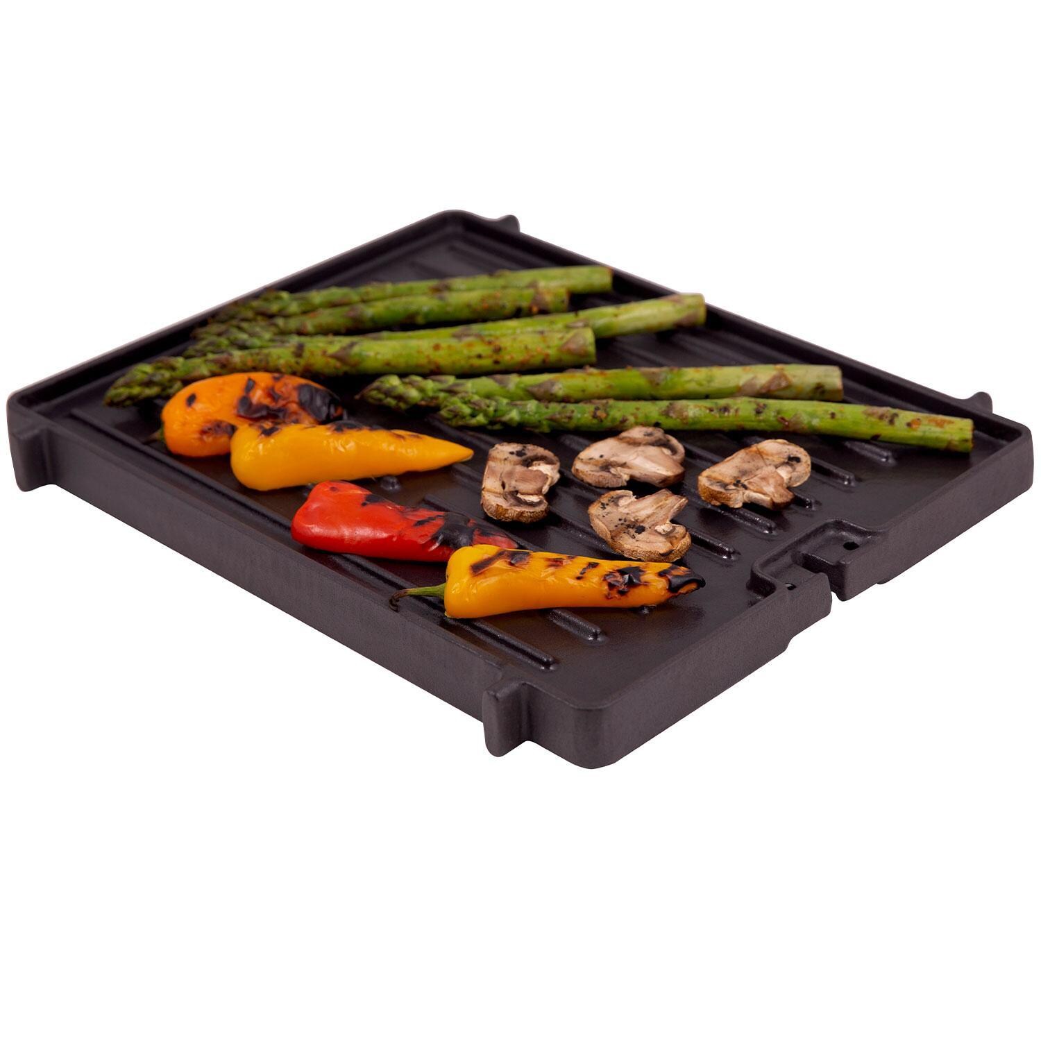 Broil King 11250 Side Burner Cast Iron Griddle - Asparagus, Peppers, and Mushrooms - White Background thumbnail
