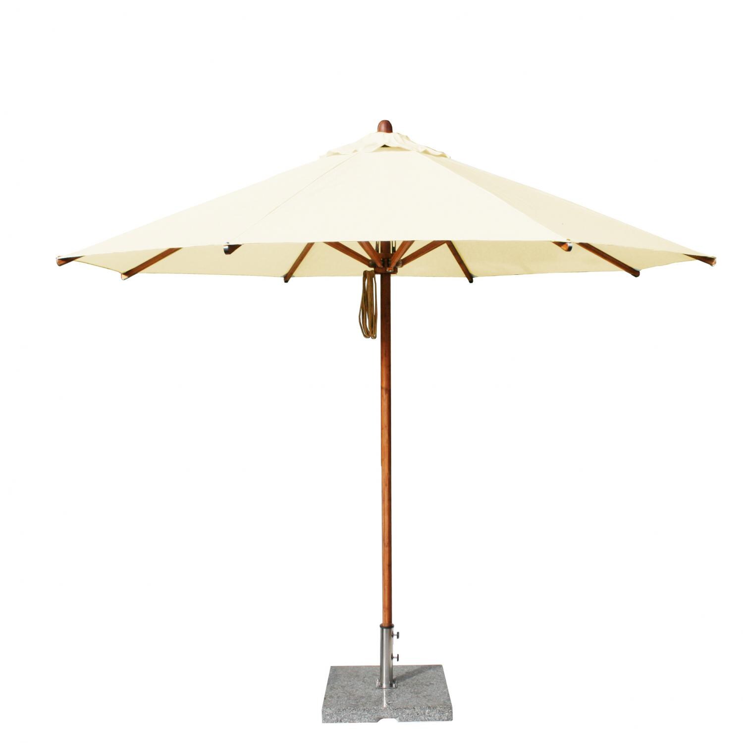 Bambrella Levante 10 Ft. Round Market Umbrella - 2-Inch Pole - Ecru Canopy