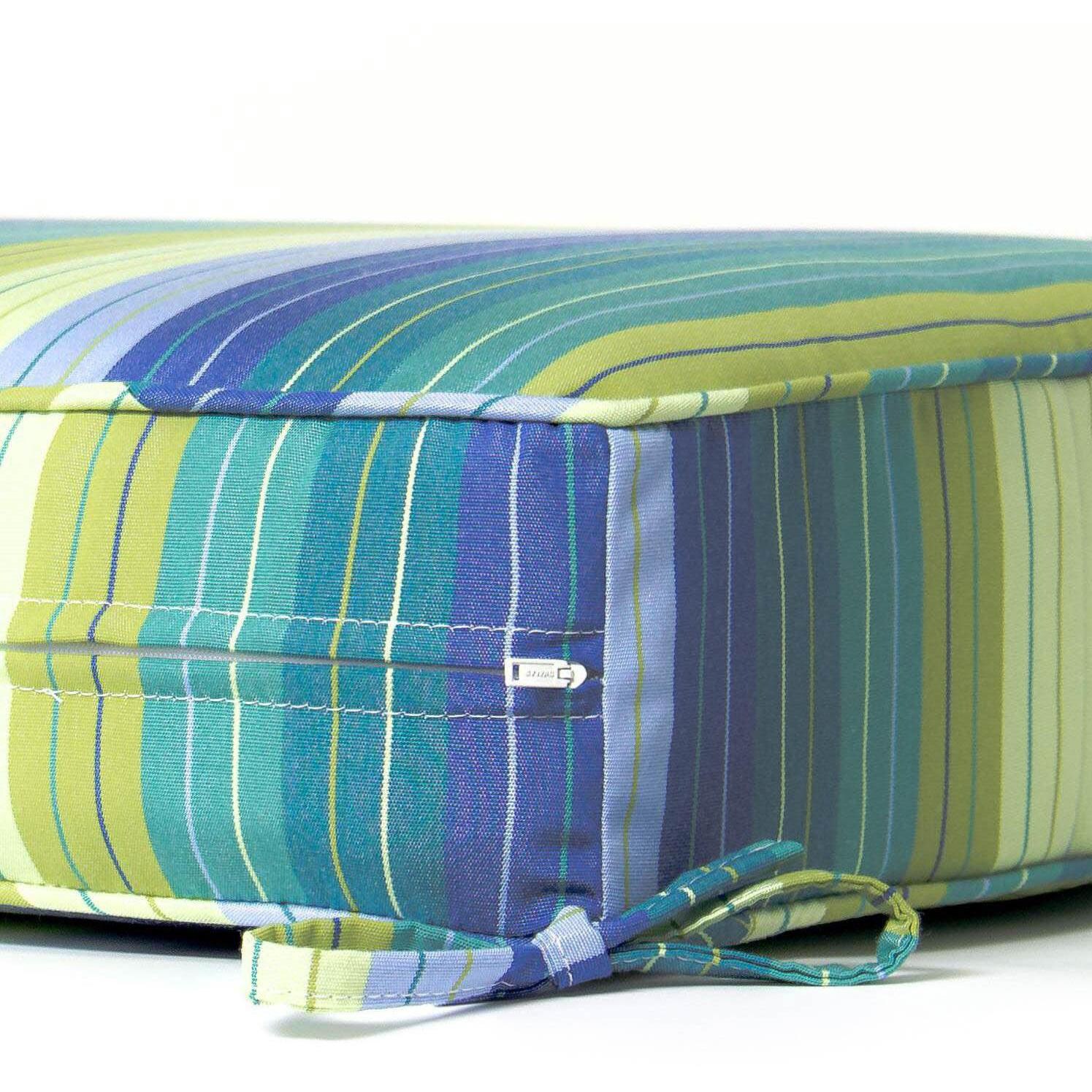 Small Replacement Ottoman Cushion With Piping - Zipper and Tie Detail thumbnail