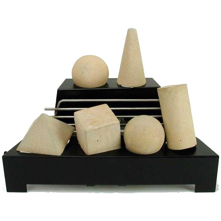 Rasmussen 20-Inch Beige ALTERNA See-Thru FireShape Set With Vent Free Propane Black Chassis Burner - Variable Flame Remote