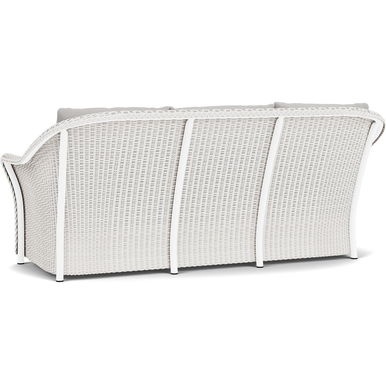 Lloyd Flanders Weekend Retreat Sofa in White Finish W/ Tundra Dove Fabric - Back Left thumbnail