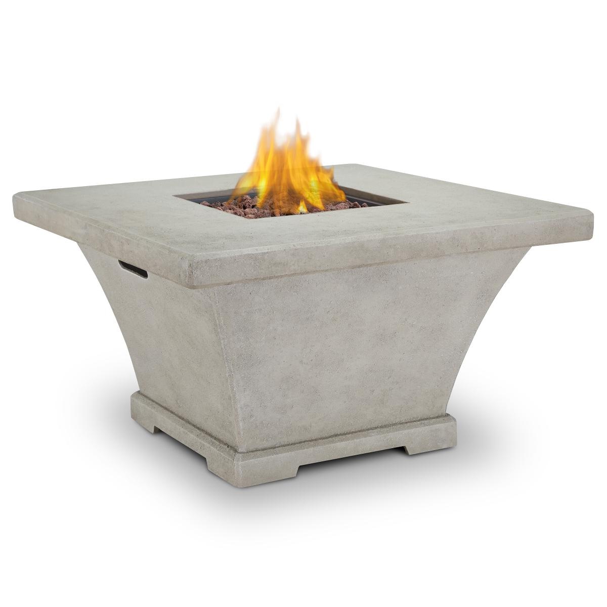 Real Flame Monaco 41-Inch Square Chat Height Propane Fire Table - Cream - Angled thumbnail
