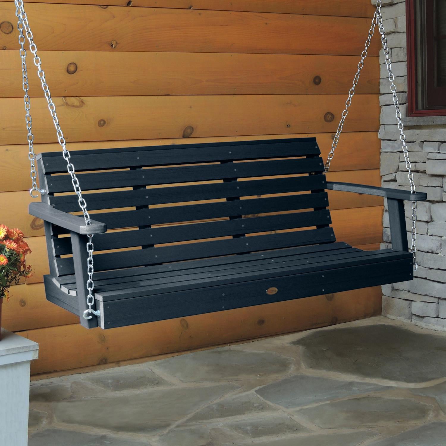 Elm Pointe 5 Ft Recycled Plastic Porch Swing in Federal Blue by Lakeview Outdoor Designs