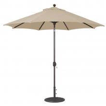 Galtech 9 Ft. Octagonal Aluminum Patio Market Umbrella W/ Crank Lift And Deluxe Auto Tilt - Antique Bronze Frame W/ Sunbrella Canvas Antique Beige Canopy image