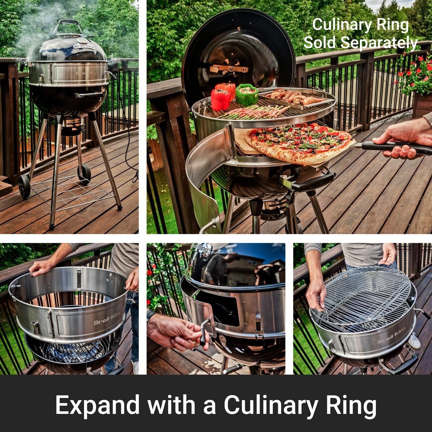 Broil King 401110B Kettle 22 1/2-in Crown Charcoal Grill - Black - Expand with a Culinary Ring - Detail thumbnail